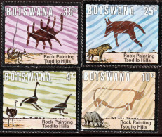 BOTSWANA- 1975- ROCK PAINTINGS OF TSODILO HILLS- PREHISTORIC ROCK PAINTINGS - Botswana (1966-...)