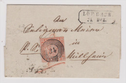 Heimat DE BW Lörrach 186?-12-24 Briefhülle Mit Mi#11a 5-Kreis-O #63 Nach Müllheim - Lettres & Documents