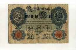 - ALLEMAGNE EMPIRE . BILLET 20 M. 1914 . - 20 Mark