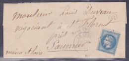 France N°29 Sur Lettre - 1863-1870 Napoléon III Lauré