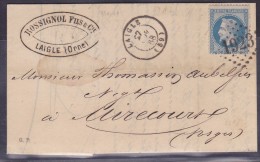 France N°29 Sur Lettre - 1863-1870 Napoleon III With Laurels