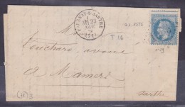 France N°29 Sur Lettre - 1863-1870 Napoleon III With Laurels