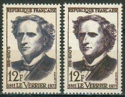 France -1959 - Variétés Le Verrier - 12 F. Brun Noir Et Violet-gris + 1 Brun-noir - Y&T N° 1147/1147a  ** Neufs Luxe - Nuevos