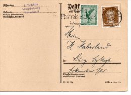 DR Postkarte Mit Antwortkarte (vorfrankiert Mit W 27.2)MAGDEBURG - BURG 26.6.31 - Andere & Zonder Classificatie