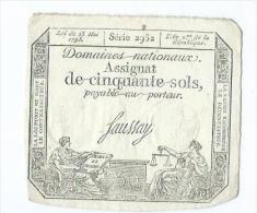 Assignat 50 SOLS - 23 Mai 1793 [ Série 2952 ] Domaines Nationaux - Faussay - Assignats