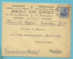 Lettre TPBZ31 Germania Cachet "Postuberwachungstelle 33 " - Entete "BRUGGE / BRUGES" (VK) - OC26/37 Etappengebiet