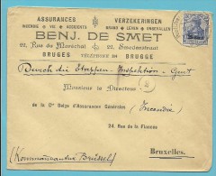 Lettre TPBZ31 Germania Cachet "Postuberwachungstelle 33 " - Entete "BRUGGE / BRUGES" (VK) - OC26/37 Etappengebied.