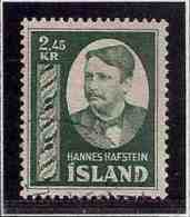 LSJP Iceland Hannes Hafstein Prime Minister Poet Yvert 252 1954 - Used Stamps