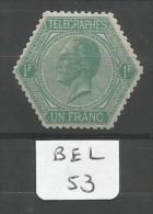 BEL COB TG  2a En X Vert Jaune Bien Centré YT Télégraphe  2a - Telegraafzegels [TG]