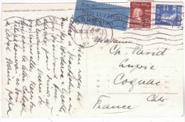 1934- Postcard From Oslo  " MED LUFTPOST " étiquette  Fr. 45 Ore - Cartas & Documentos