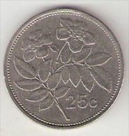 *Malta 25 Cents 1986  Km 80    Xf+ - Malta