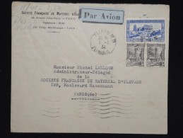 FRANCE - TUNISIE - Enveloppe De Tunis Pour Paris En 1934 Par Avion ( étiquette) -  à Voir - Lot P9174 - Briefe U. Dokumente