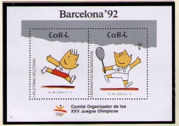 HOJITA RECUERDO OFICIAL DEL C.O.O.B.92 Nº 1 DEL COBI DEPORTES: ATLETISMO Y BADMINTON - Badminton