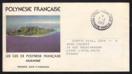 POLYNESIE FRANCAISE - HUAHINE / 1983 LETTRE AVION  EN FRANCHISE POUR LA FRANCE (ref 6609) - Storia Postale