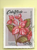 TIMBRES - STAMPS - CAP VERT / CAPE VERDE - 1980 - FLEURES TYPIQUES - Bouganvillea Litoralis - Cap Vert