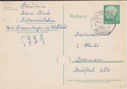 Bund Heuss Gzs P 31 PSt I Stempel Friesenhagen ü Waldbröl 1959 - Cartes Postales - Oblitérées