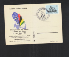 Luxemburg PK Radfahren 1952 Sonderstempel - Maximum Cards