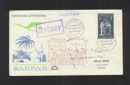 Luxemburg Lufthansa Flug Nach Bagdad 1956 - Lettres & Documents