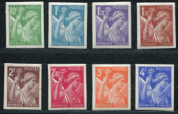 FRANCE -  N° 649 À 656 , TYPE IRIS , GOMMÉ & NON DENTELÉ - LUXE - Unused Stamps