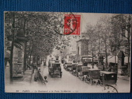 ""  CPA   PARIS  //  BOULEVARD  ET  PORTE  ST  MARTIN   "" - Arrondissement: 03