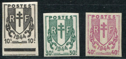 FRANCE - N° 670 À 672 , CHAINES BRISÉES , GOMMÉ & NON DENTELÉ - LUXE - Unused Stamps