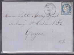 France N°60 Sur Lettre - 1871-1875 Cérès