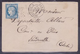 France N°60 Sur Lettre - 1871-1875 Cérès