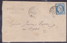 France N°60 Sur Lettre - 1871-1875 Ceres