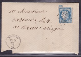 France N°60 Sur Lettre - 1871-1875 Cérès