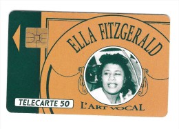 Télécarte  F 203, ELLA  FITZGERALD, 50 U , Côte  8 €, 11 / 91, 385 000  Ex - 1989