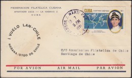 1971-PV-2 CUBA FIRT FLIGHT TO CHILE 1971. PRIMER VUELO A SANTIAGO DE CHILE. - Poste Aérienne