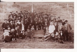 Carte Postale Photo SOUVENIR Du Sanatorium De SCHIRMECK (Bas-Rhin) Groupe Avec Accordéon Et Mandoline Drapeau - 1912 - - Schirmeck