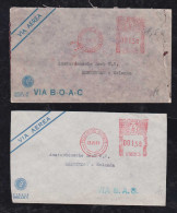 Argentina 1954-55 2 Airmail Meter Cover To Netherlands Via SAS And BOAC - Briefe U. Dokumente