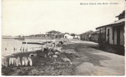 Santa Cruz Del Sur Cuba, Village Buildings On Shore, C1910s Vintage Postcard - Cuba
