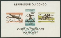 Kongo (Kinshasa) 1964 Olympiade Tokio Block 5 Postfrisch (G20315) - Ungebraucht