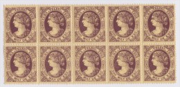 1868-23 CUBA SPAIN ESPAÑA 1868 TELEGRAPH Ed.2 TELEGRAFOS MNH BLOCK 10 - Ongebruikt