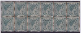 1876-36 CUBA SPAIN ESPAÑA 1876. Ed.35 TELEGRAPH TELEGRAFOS BLOCK 12 SIN GOMA. - Neufs