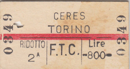 CERES /  TORINO _ Biglietto - Europa
