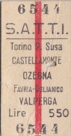TORINO P. SUSA - CASTELLAMONTE - OZEGNA - FAVRIA - VALPERGA /   Biglietto - Europa
