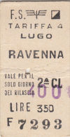 LUGO /  RAVENNA _  Biglietto - Europa