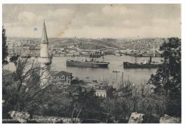 (PF 7814) Islam - Turket - Contantinople And Bhosphorus River Ship Traffic + Mosque Minaret (old Postcard) - Islam