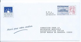 Entiers Postaux : Enveloppe Réponse Type Ciappa -Kavena Fondation Recherche Médicale 15P140 NF 316/12 ** - PAP: Antwort/Ciappa-Kavena