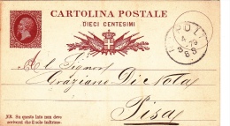 Postkarte 1878 Filagrano C 4 Von "NAPOLI" Nach Pisa (w168) - Entiers Postaux