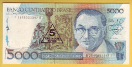 BRESIL - Billet De 5 Cruzados Novos Sur 5000 Cruzados. (1989). Pick: 217a. NEUF - Brazilië