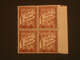 FRANCE  Taxe  *  *   De  1893 / 1935   "  Banderolle  "  N° 40    (  Bloc  De  4  ) - 1859-1959.. Ungebraucht