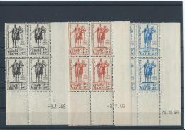 MAROC 1946 - YT N° 241/243 NEUF SANS CHARNIERE ** (MNH) GOMME D'ORIGINE LUXE COIN DATE - Neufs