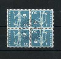 - SUISSE . BLOC DE 4 TIMBRES  TÊTE-BÊCHE . OBLITERES 25.10.60 . - Tête-bêche