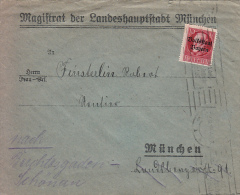 27244- KING LUDWIG 3RD, BAYERN-BAVARIA, OVERPRINT VOLKSTAAT BAYERN, STAMPS ON COVER, 1918, GERMANY - Storia Postale