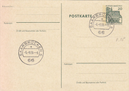 27264- ARCHITECTURE, BUILDING, POSTCARD STATIONERY, 6.6.66 DATE ROUND STAMP, 1966, GERMANY - Cartes Postales - Oblitérées