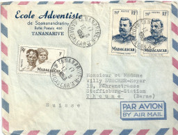 Airmail Brief   Tananarive Madagascar - Thun                1953 - Lettres & Documents